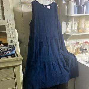 Ava & Viv Blue Tiered Midi Sundress